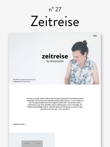 Zeitreise Portfolio und Business WordPress Theme von Elmastudio