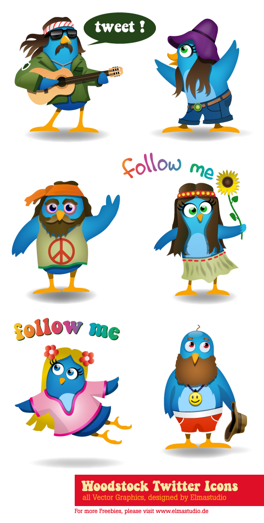 Freebie Twitter Icon Set- free download - preview