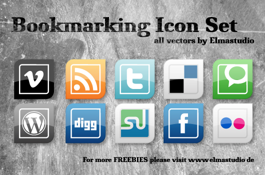 Social Bookmarking Icon Set von Elmastudio