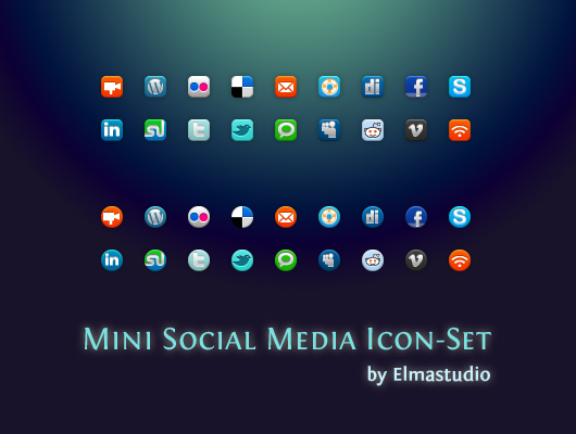 Mini Social Media Icon-Set kostenlos downloaden