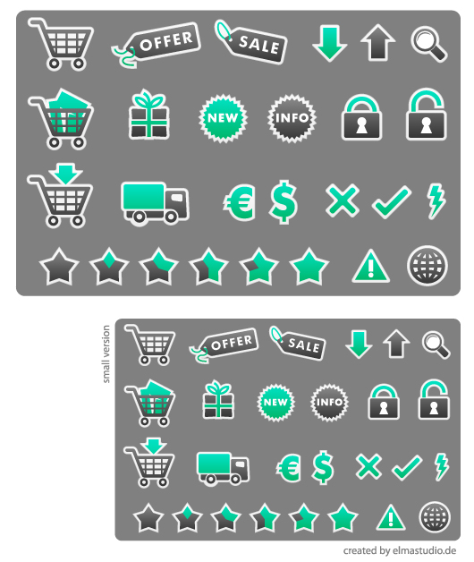 free e-Commerce Icons - white