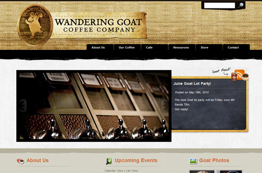 Webdesign Inspiration Kaffee