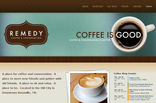 Webdesign Inspiration Kaffee