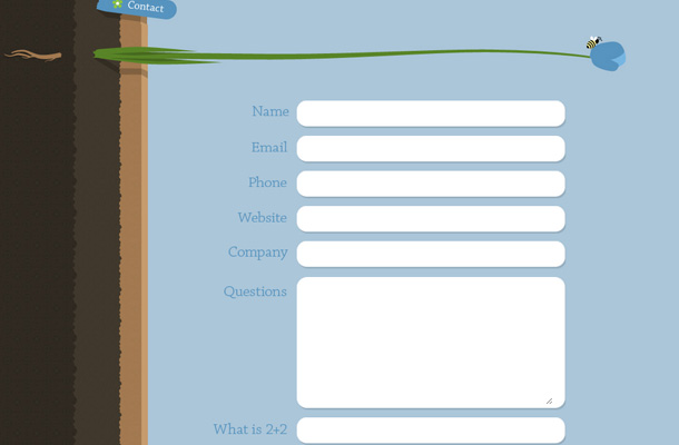 Webdesign Inspiration Kontaktformular