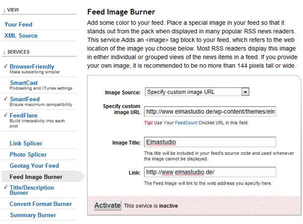 RSS-Feed mit Feedburner