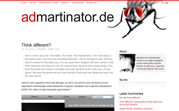 kreative, deutschsprachige WordPress Webseiten