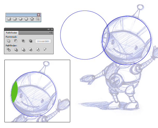 Roboter Maskottchen Illustrator Tutorial