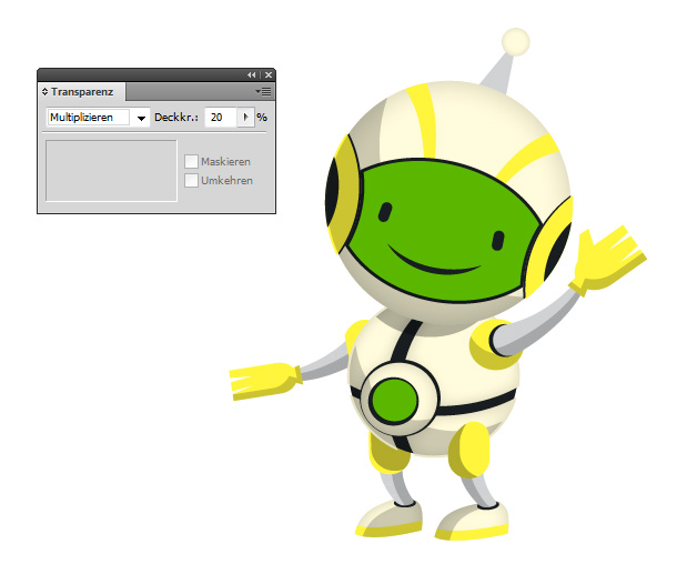 Roboter Maskottchen Illustrator Tutorial