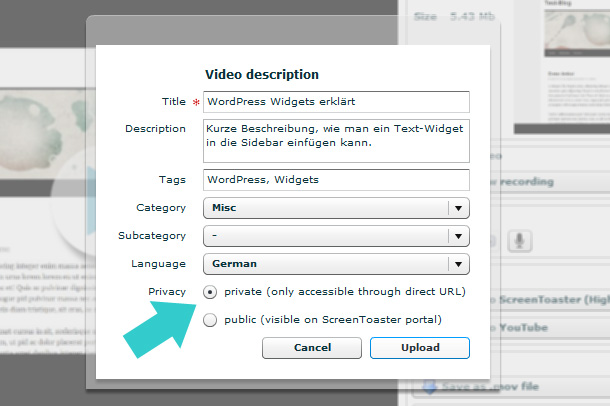 Praktische Screencasts fuer Kundenprojekte