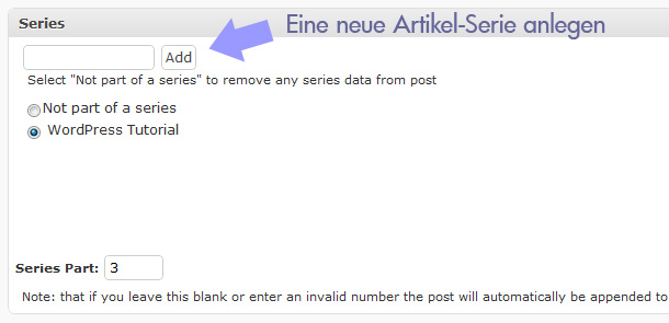 Artikel Serien in WordPress anlegen