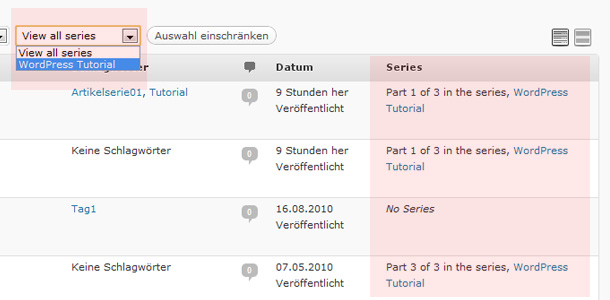 Artikel Serien in WordPress anlegen