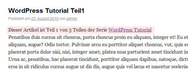 Artikel Serien in WordPress anlegen