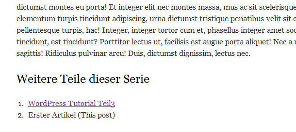 Artikel Serien in WordPress anlegen