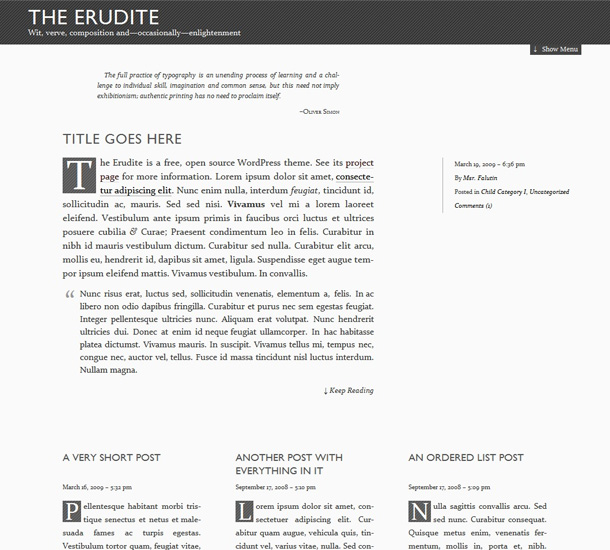 WordPress Themes private Blogs