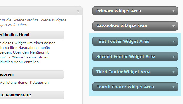 WordPress Tutorial Footer Widgets