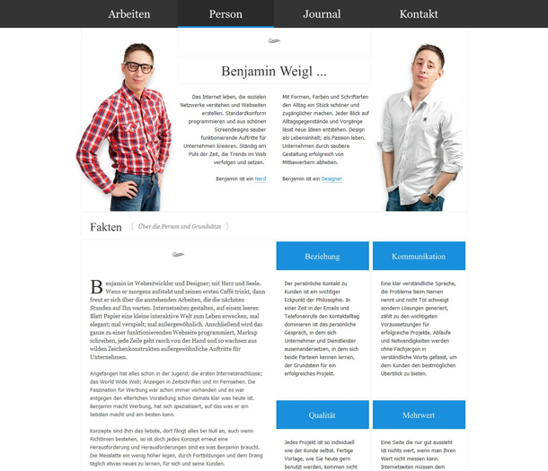 Webdesign Inspirationen About Seite