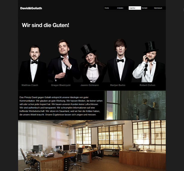 Webdesign Inspirationen About Seite