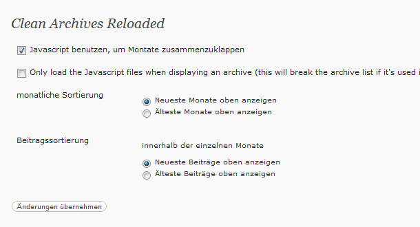 WordPress Artikel Archiv