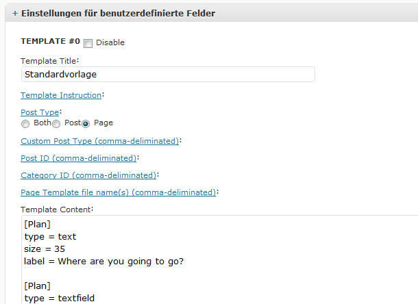 WordPress benutzerdefinierte Felder