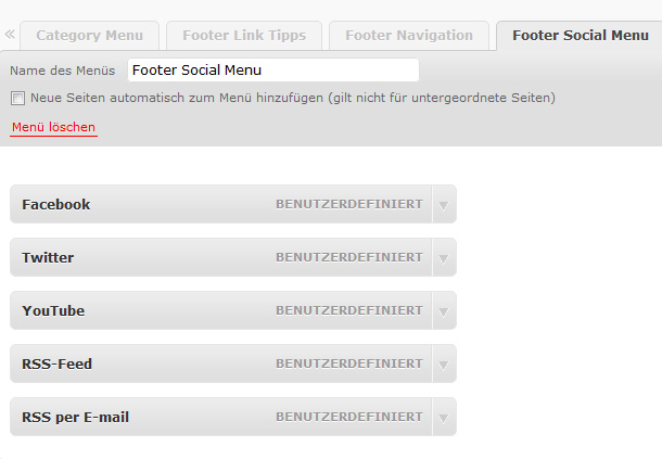 Footer Gestaltung in WordPress