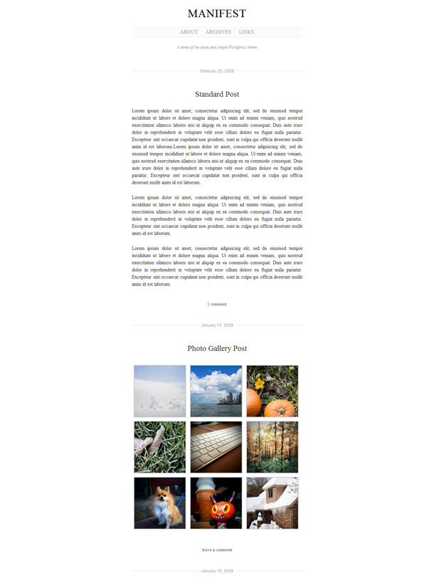 minimalistische WordPress Blog Themes