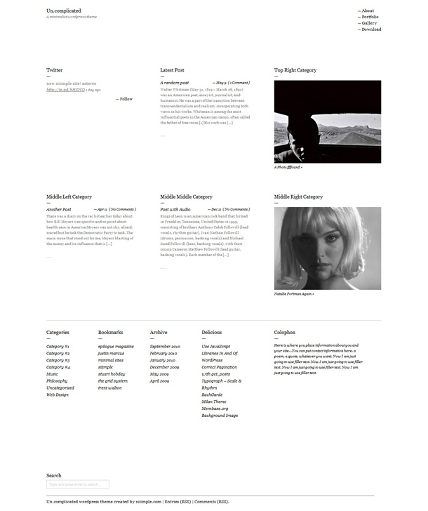 minimalistische WordPress Blog Themes