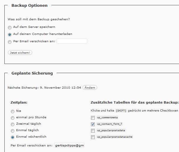 WordPress Backup Plan erstellen