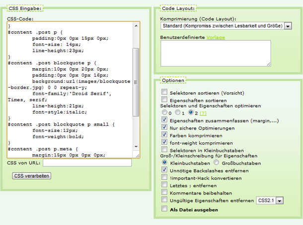 CSS Optimierung