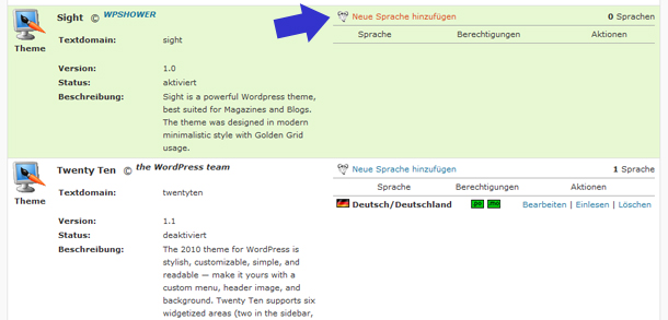 WordPress Theme Uebersetzung