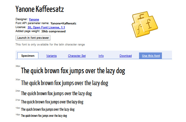 Google Web Fonts