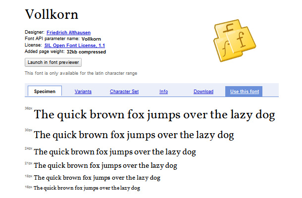 Google Web Fonts