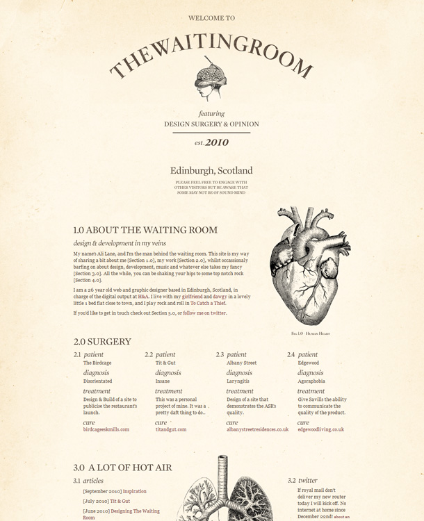 Webdesign Inspiration Typografie