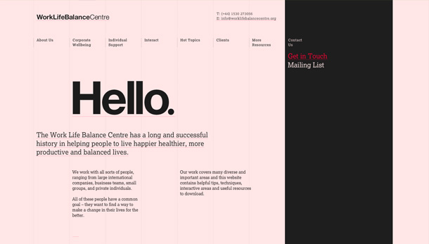 Webdesign Inspiration Typografie