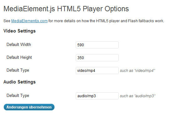 WordPress HTML5 Audio und Video Player