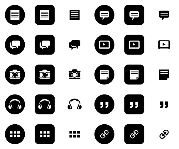 Post Formats Freebie Icons