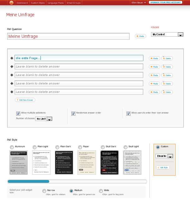 Online-Umfrage mit Polldaddy