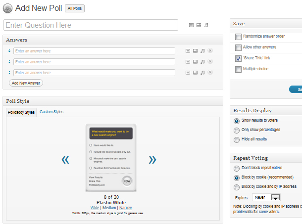 Online-Umfrage mit Polldaddy