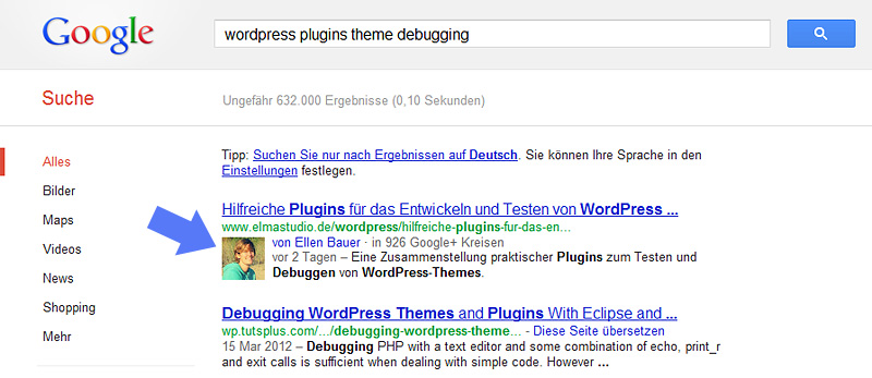 Autoren-Info in Google Suchergebnissen anzeigen mit WordPress