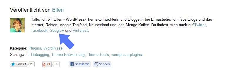 Autoreninfo in Google+ Sucherergebnissen anzeigen in WordPress