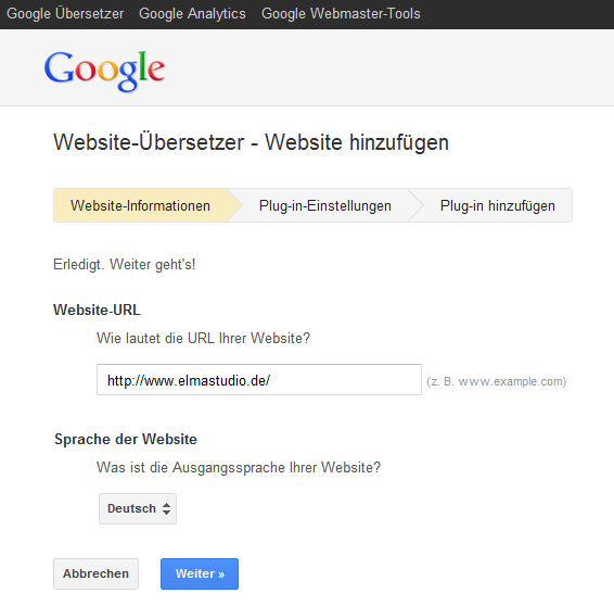 Den Google Website-Übersetzer nutzen