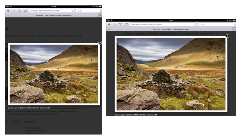 responsive jQuery Lightbox Fancybox