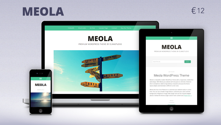 Premium responsive WordPress Theme Meola