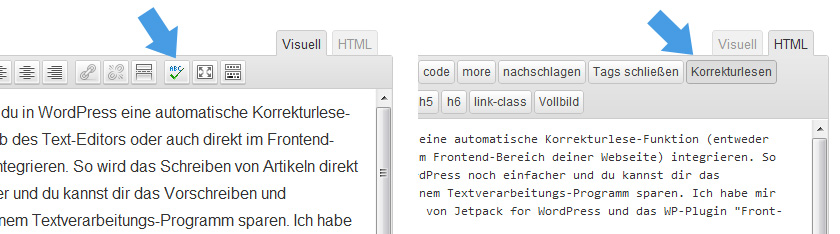 Korrekturlesen in WordPress