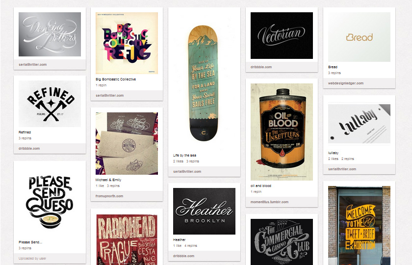 Pinterest Boards für Typografie