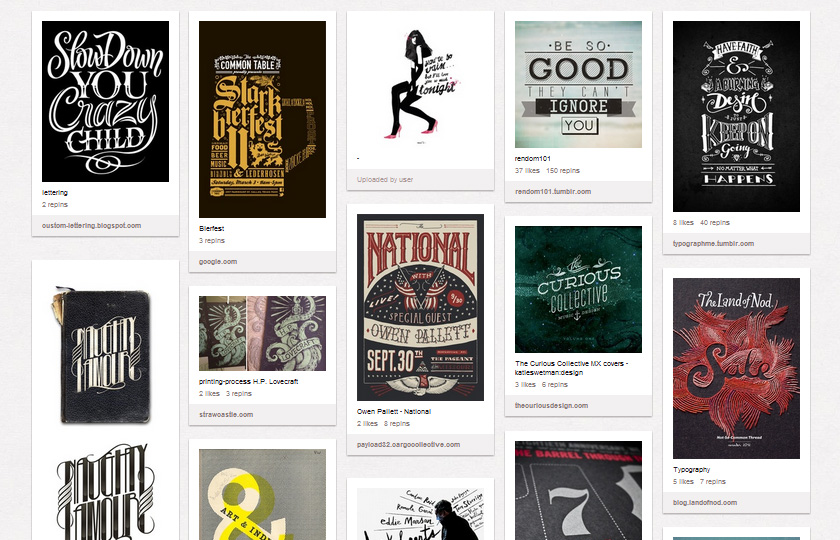 Pinterest Boards für Typografie