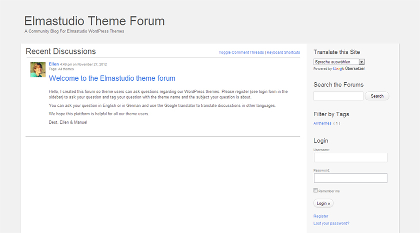 Elmastudio Theme Forum