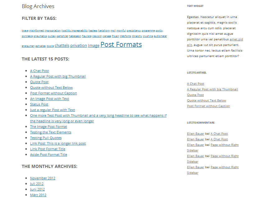 WordPress Archivseite 01
