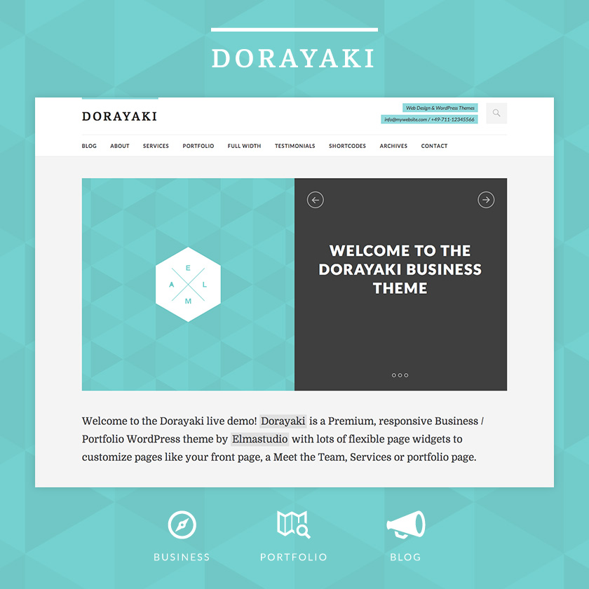 Meet Dorayaki! Das neueste Premium Business / Portfolio WordPress Theme von Elmastudio