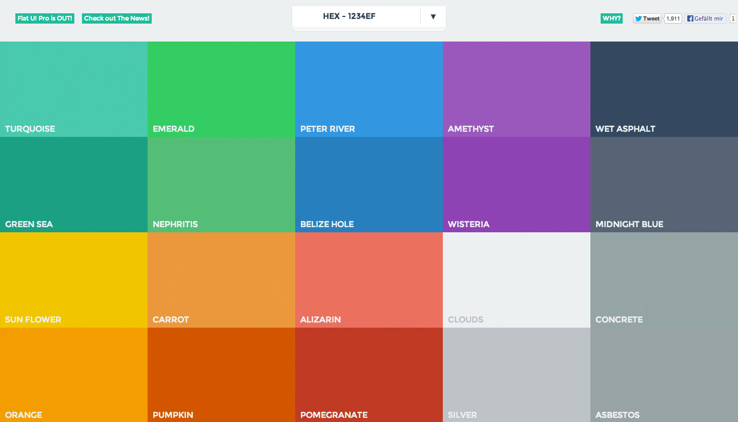 Beautiful colors for your next flat web design project.