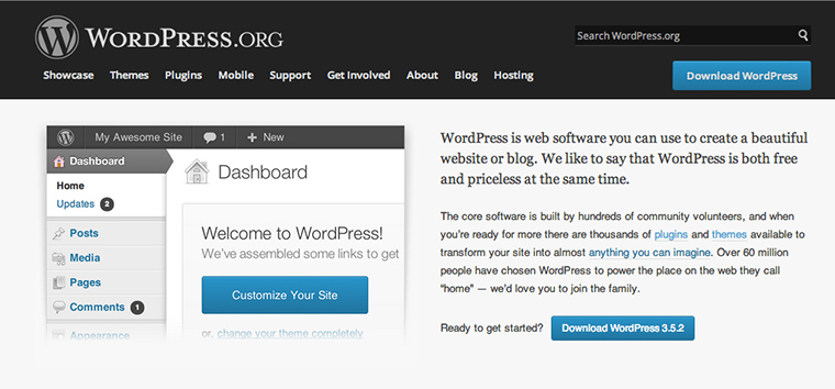 WordPress Download bei WordPress.org.